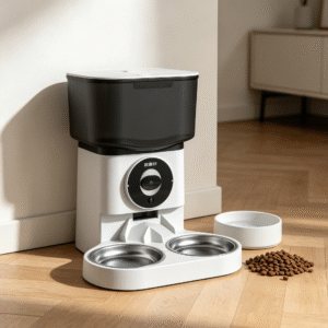 7L Large Capacity Smart Automatic Pet Feeder, Dual 304 Stainless Steel Bowls, WiFi APP & Timed Feeding Modes, Dual Power Supply for Cats & Dogs Model
