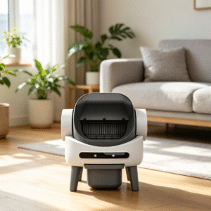 Automatic Self-Cleaning Cat Litter Box, Smart App Control Odor Control Kitty Toilet with Multi-Language Display