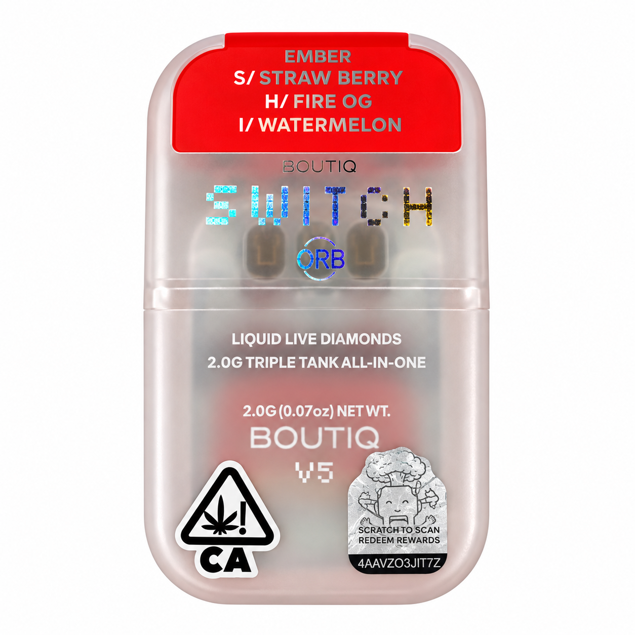 Boutique Switch V5 – STRAW BERRY (S) – FIRE OG (H) – WATERMELON(I) – 2G Disposable U.S.