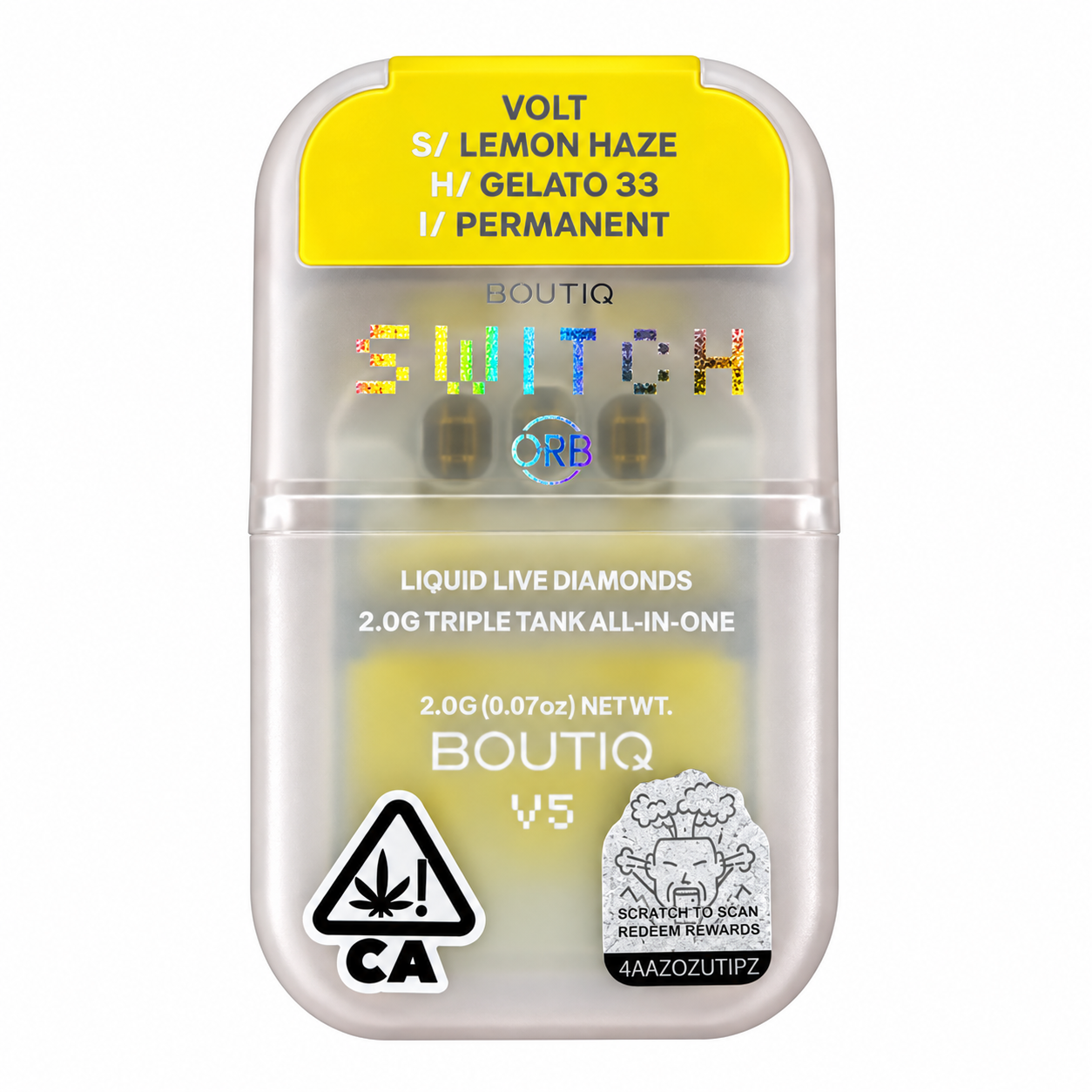 Boutique Switch V5 – LEMON HAZE (S) – GELATO 33 (H) – PERMANENT(I) – 2G Disposable U.S.