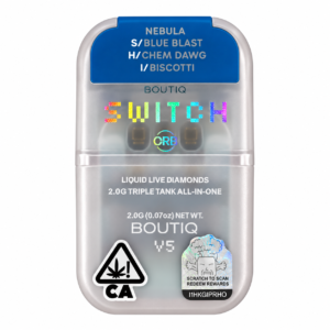 Boutique Switch V5 – BLUE BLAST (S) – CHEM DAWG (H) – BISCOTTI(I) – 2G Disposable U.S.