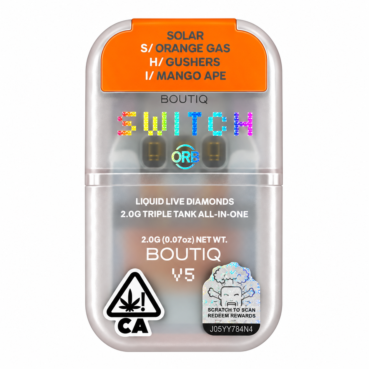 Boutique Switch V5 – ORANGE GAS (S) – GUSHERS (H) – MANGO APE(I) – 2G Disposable U.S.